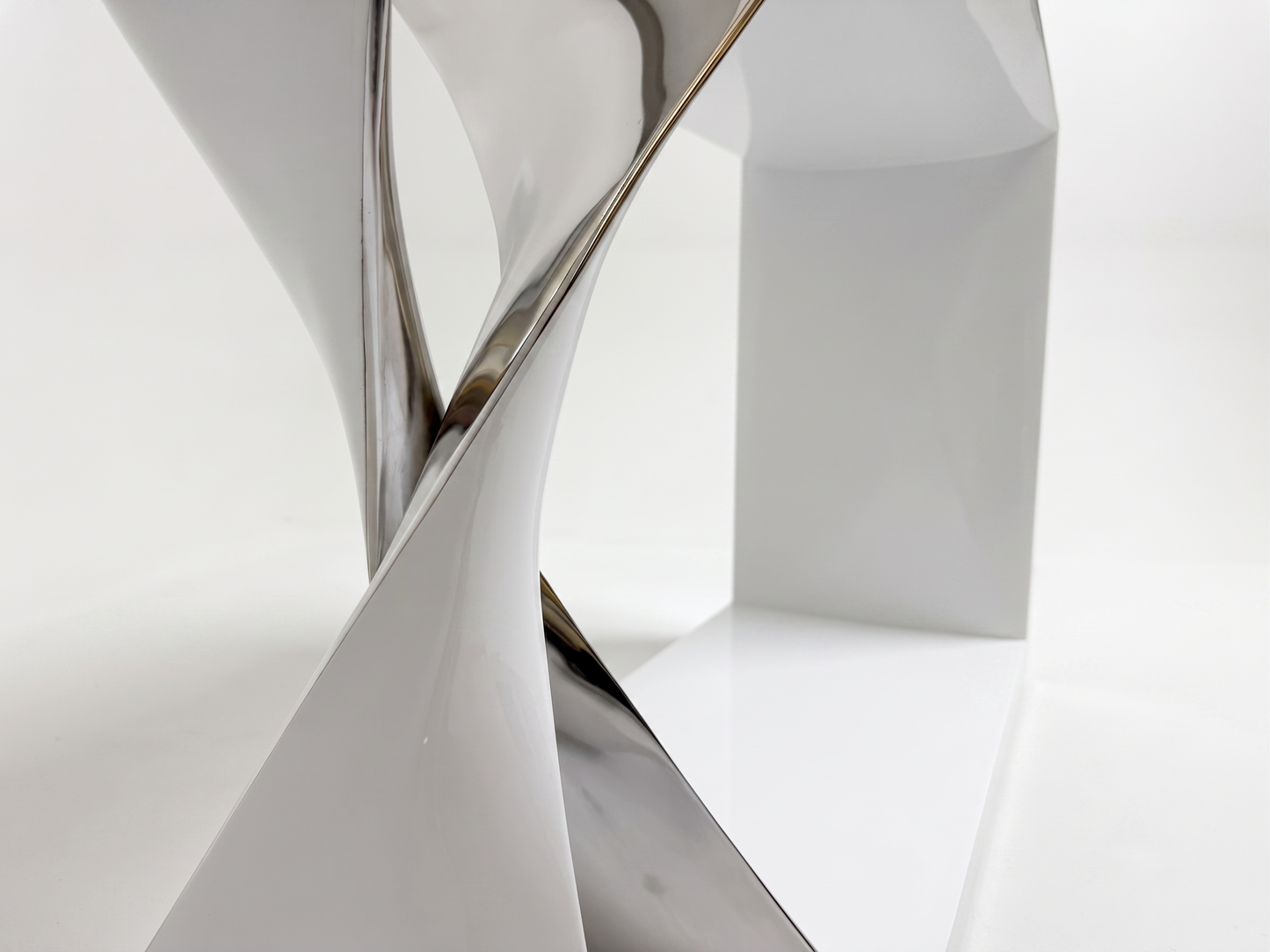 Polished Aluminium & Fiberglass Freestanding Console,