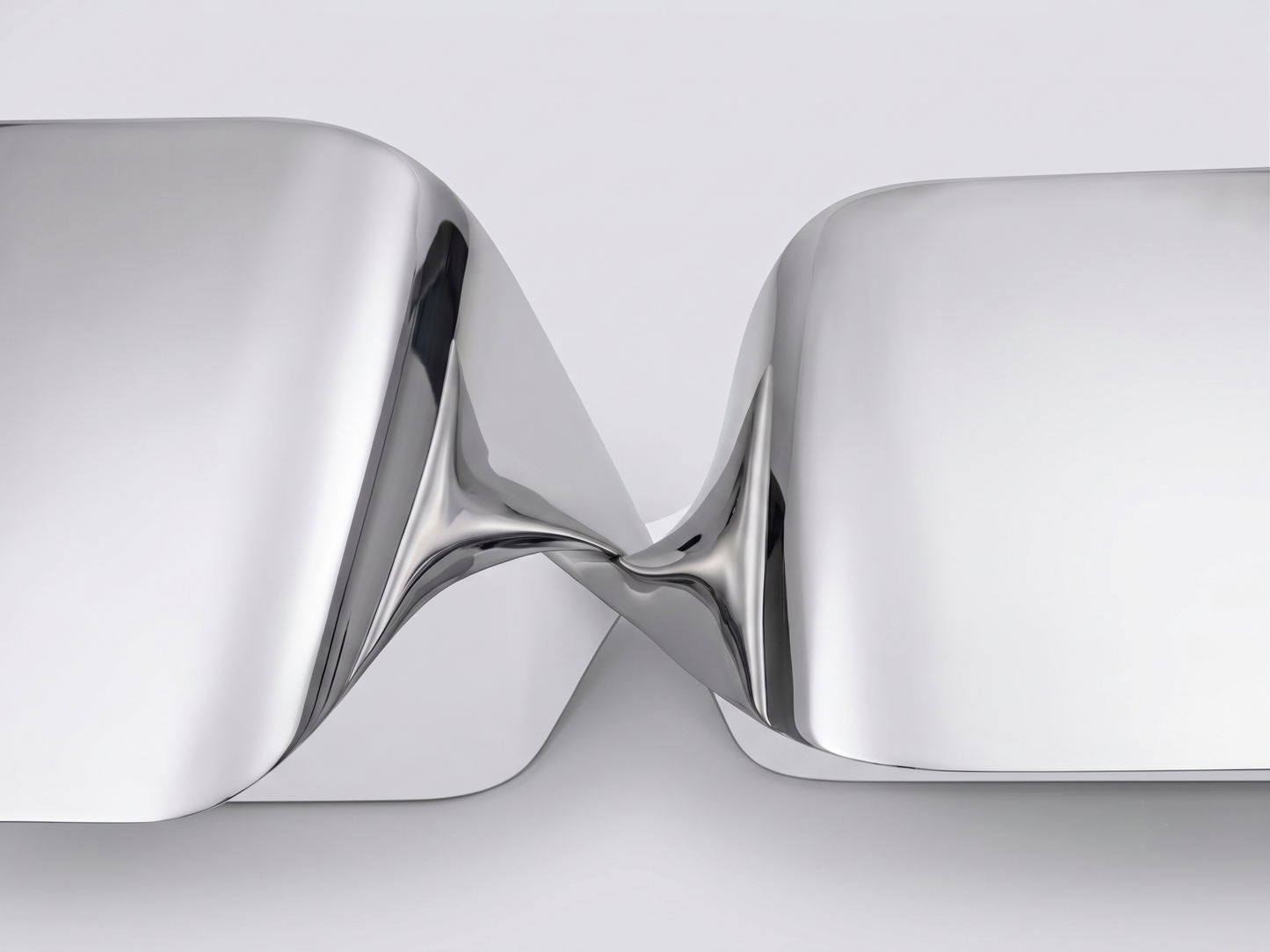 Polished Aluminium & Fiberglass Freestanding Console,